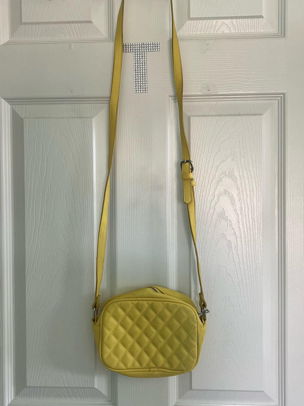 Yellow Quilted Crossbody Bag - Unbranded
